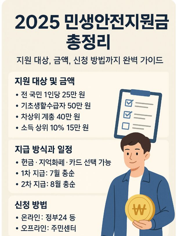 2025 민생안전지원금 총정리 – 지원 대상, 금액, 신청 방법까지 완벽 가이드